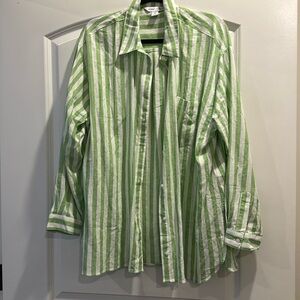 Oversized striped button down